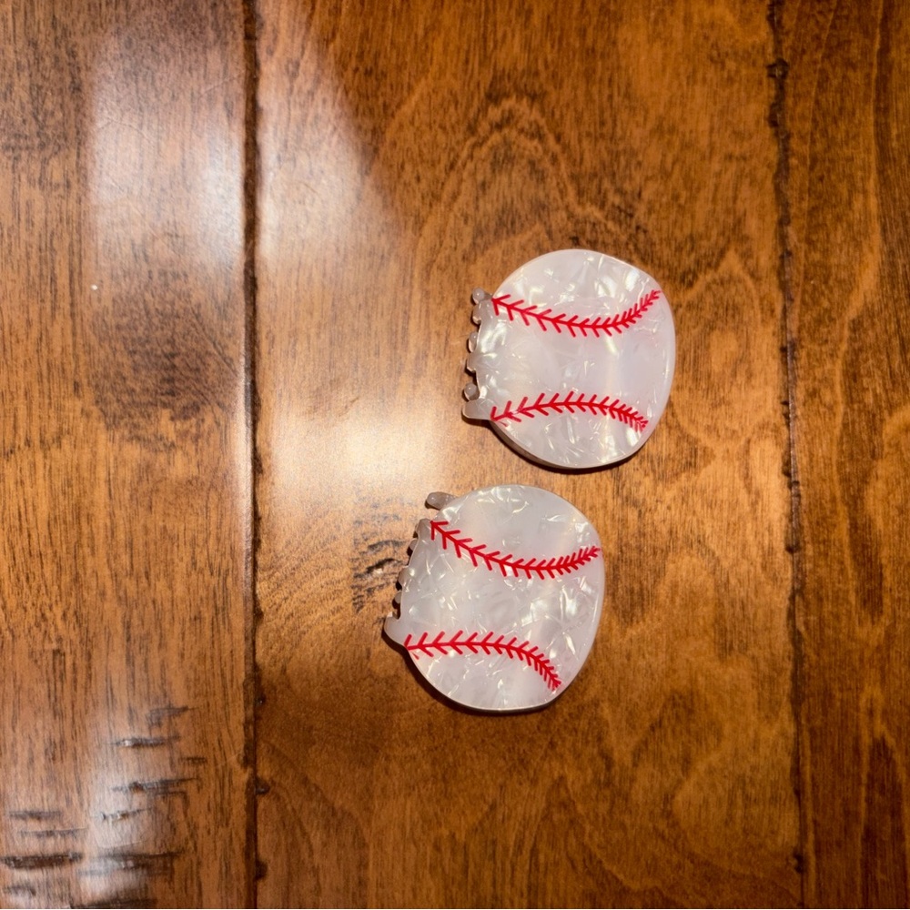Baseball Themed mini claw clips